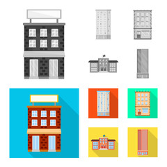 Isolated object of municipal and center logo. Collection of municipal and estate stock symbol for web.