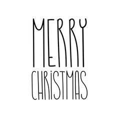 Merry Christmas and happy new year lettering text template
