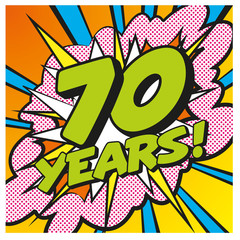 Carte anniversaire Pop Art 70 ans
