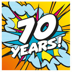 Carte anniversaire Pop Art 70 ans