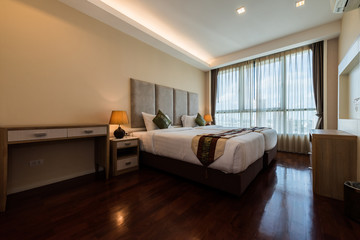 luxury studio apartment with a free layout in a loft style