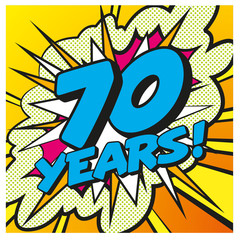 Carte anniversaire Pop Art 70 ans