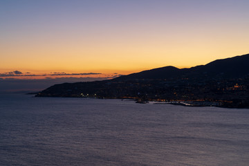 Coast of Sanremo in the evening light, Liguria, Italy