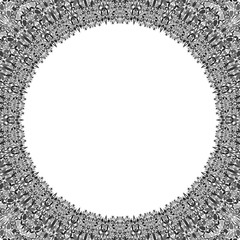 Round floral frame design - abstract vector border graphic element