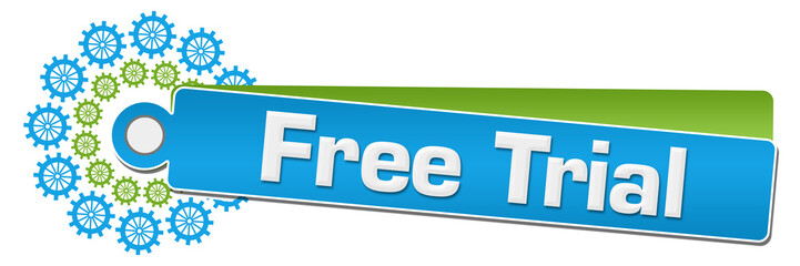 Free Trial Green Blue Gears Circular Label 