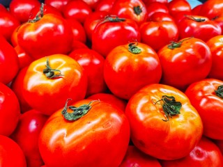 Fresh red tomatoes in full frame. 