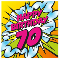 Carte anniversaire Pop Art 70 ans