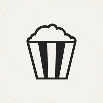 recommend clip art: Flat minimal popcorn icon. Simple vector popcorn icon. Isolated popcorn icon for various projects.