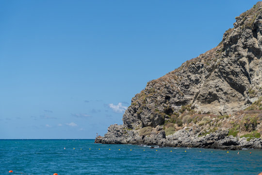 Tono beach in Milazzo - View of the Aeolian islands in Messina