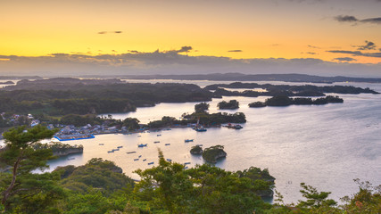 Matsushima, Japan coastal landscape from Mt. Otakamori.