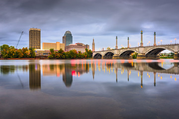 Naklejka premium Springfield, Massachusetts, USA downtown skyline