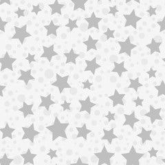 A simple gray star seamless pattern. white background