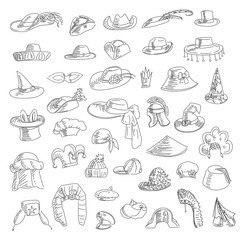 Set of hat doodle