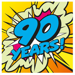 Carte anniversaire Pop Art 90 ans