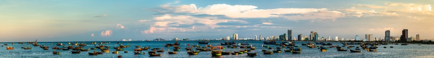 Fototapeta premium Traditional fishing boats in Da Nang, Vietnam