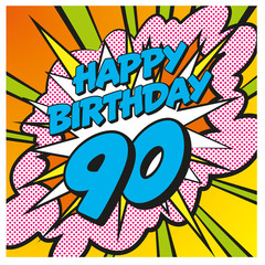 Carte anniversaire Pop Art 90 ans