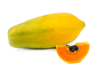 Papaya on white background