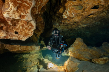 Cave Diving at Madison Blue Spring State Park, Madison County, Florida
