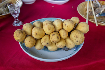 potatoes and mushrooms in bowl