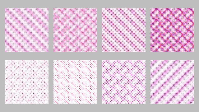 Seamless geometrical dot pattern background set - abstract vector illustration