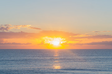 Fototapeta premium Sunrise at Hobe Sound Beach on Florida's East Coast on the Atlantic Ocean, Hobe Sound, Martin County, Florida, USA