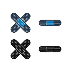 Adhesive plaster icon set. Flat style vector EPS.
