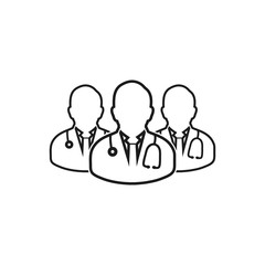 Doctor team line icon. Editable vector EPS.