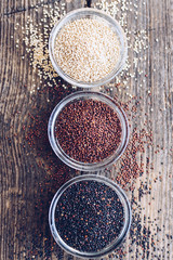 Black, red and white quinoa