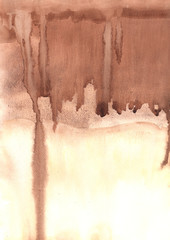 Coffee layer brush watercolor hand painting background.