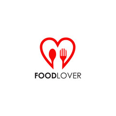 Food logo design with using fork and spoon icon