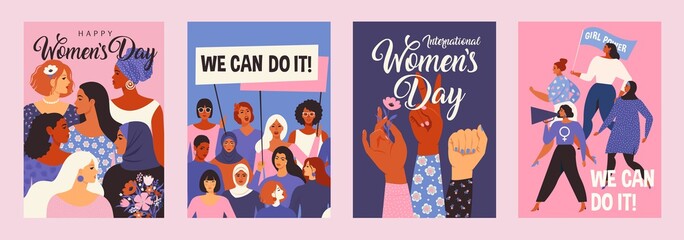International Womens Day. Vector templates for card, poster, flyer and other users.
