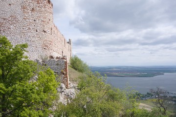 Fototapeta premium View to lake from castle Dívčí hrady - Děvičky castle (Maiden Castle) in Pavlov, Palava, Czech republic