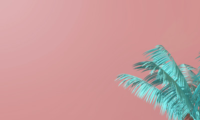 Fototapeta na wymiar Bright summer colourful palm tree tropical background. 3D Rendering