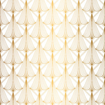 Art Deco Pattern. Seamless black and gold background