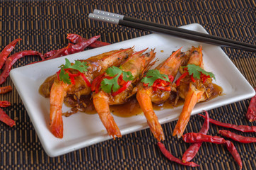 Thai Cuisine,Deep Fried Shrimp with Tamarind Sauce