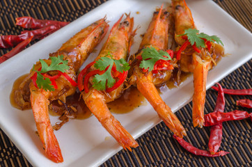 Thai Cuisine,Deep Fried Shrimp with Tamarind Sauce