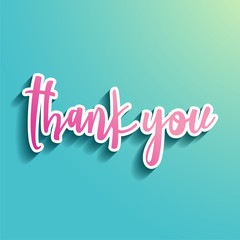 Thank You handwritten lettering. Hand drawn typography.  Good for scrap booking, posters, greeting cards, banners, textiles, gifts, T-shirts, mugs or other gifts.