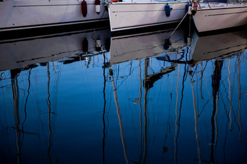 sailboats in the beautiful port of Palermo, Sicily