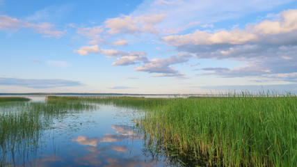 Plescheevo-lake in Pereslavl-Zalessky, Russia. Picturesque landscape view