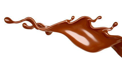 Splash of chocolate 3d illustration, 3d rendering.