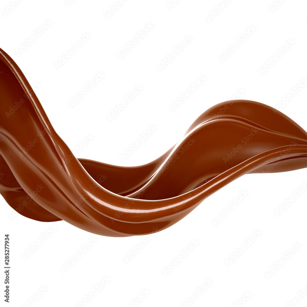 Wall mural Splash of chocolate 3d illustration, 3d rendering.