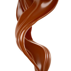 Splash of chocolate 3d illustration, 3d rendering.