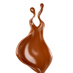 Splash of chocolate 3d illustration, 3d rendering.