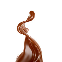 Splash of chocolate 3d illustration, 3d rendering.