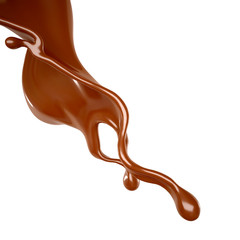 Splash of chocolate 3d illustration, 3d rendering.