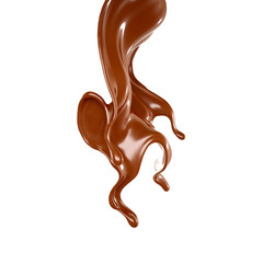 Splash of chocolate 3d illustration, 3d rendering.