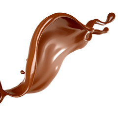 Splash of chocolate 3d illustration, 3d rendering.