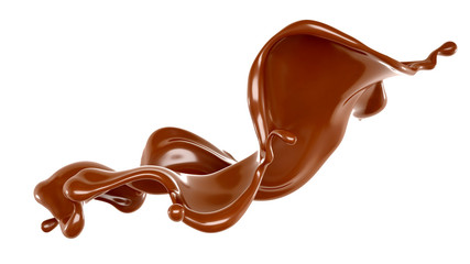 Splash of chocolate 3d illustration, 3d rendering.