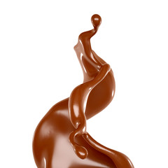 Splash of chocolate 3d illustration, 3d rendering.