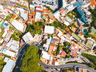 colorful village from the drone viewcolorful village from the drone view